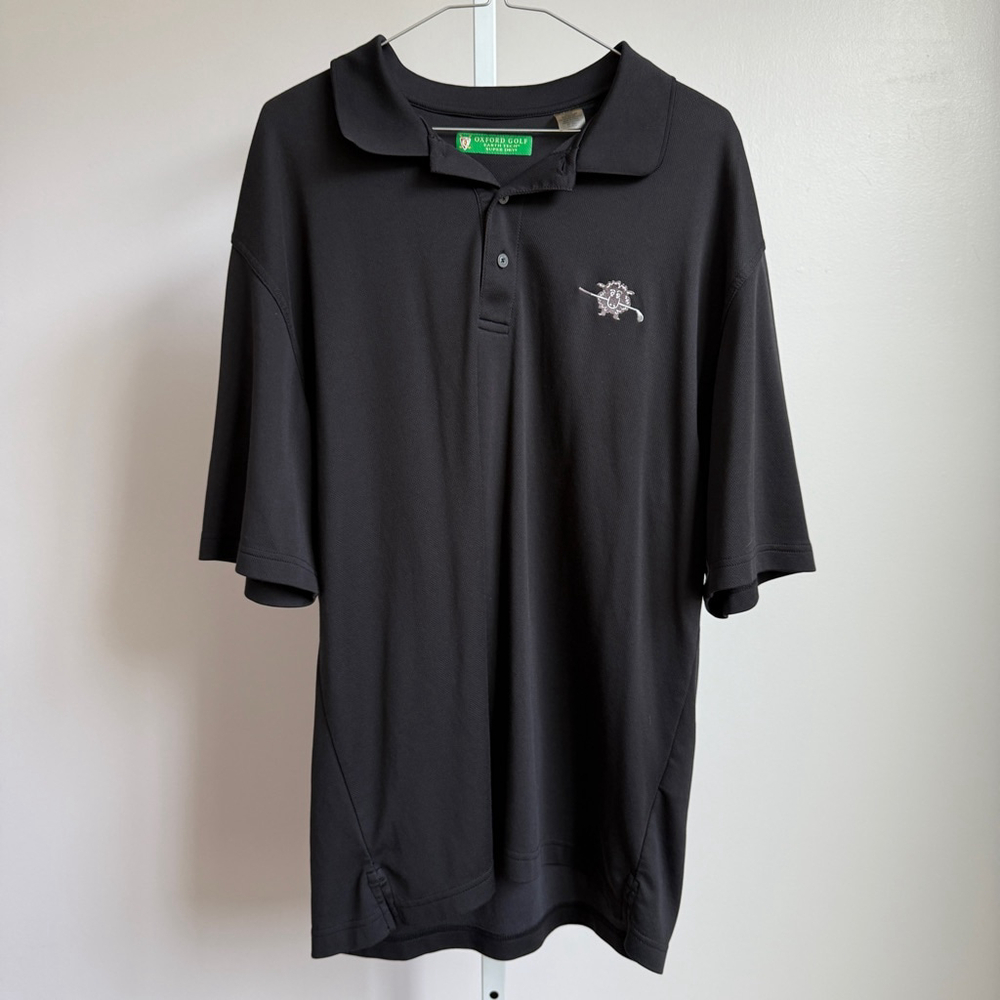 Oxford‎ Golf Cotton Sustainable Sporty Relaxed Performance Polo XL Black Golfing